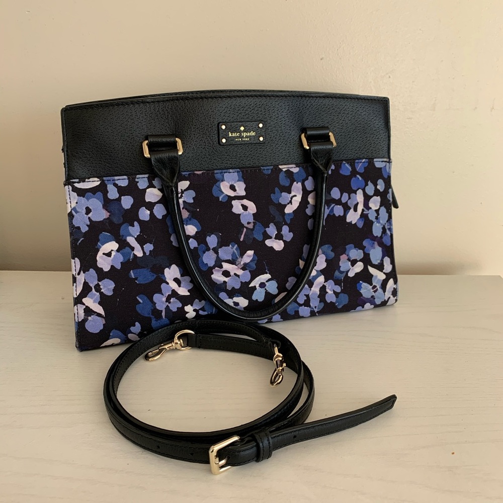 Kate Spade Black Floral Grove Street Caley Bag